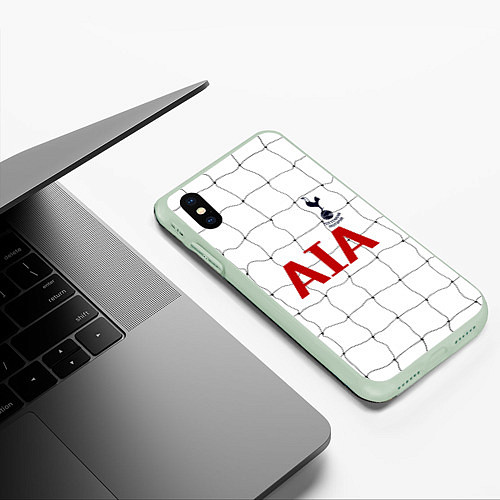 Чехол iPhone XS Max матовый Тоттенхем Лондон / 3D-Салатовый – фото 3