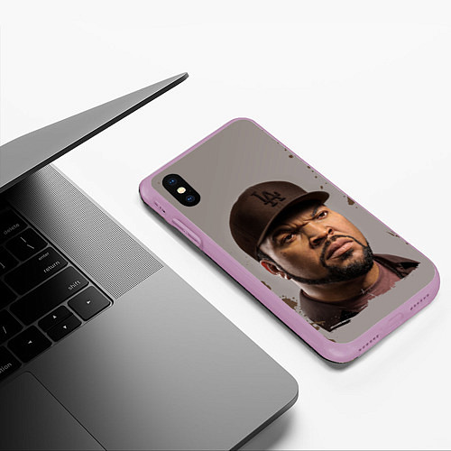 Чехол iPhone XS Max матовый Ice Cube Айс Куб Z / 3D-Сиреневый – фото 3