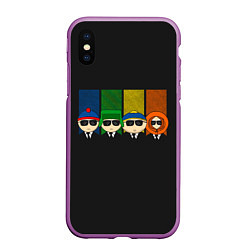 Чехол iPhone XS Max матовый South park FBI, цвет: 3D-фиолетовый