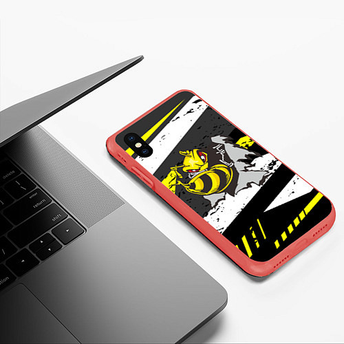 Чехол iPhone XS Max матовый Оса 3D / 3D-Красный – фото 3