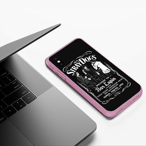 Чехол iPhone XS Max матовый Бродячие псы Дазай ОСаму / 3D-Розовый – фото 3