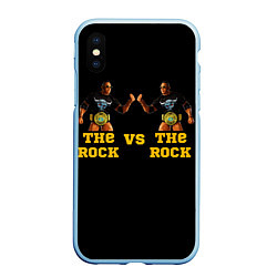 Чехол iPhone XS Max матовый The ROCK VS The ROCK, цвет: 3D-голубой