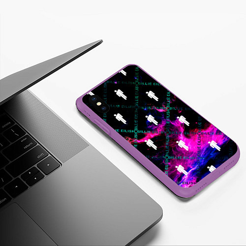 Чехол iPhone XS Max матовый BILLIE EILISH / 3D-Фиолетовый – фото 3