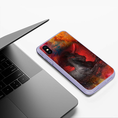 Чехол iPhone XS Max матовый Единорог Unicorn Z / 3D-Светло-сиреневый – фото 3