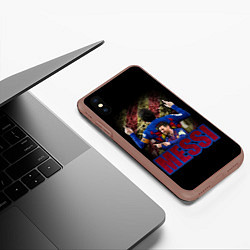 Чехол iPhone XS Max матовый МЕССИ MESSI, цвет: 3D-коричневый — фото 2