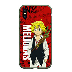 Чехол iPhone XS Max матовый Мелиодас, Meliodas, цвет: 3D-темно-зеленый