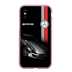 Чехол iPhone XS Max матовый MERCEDES BENZ AMG, цвет: 3D-розовый