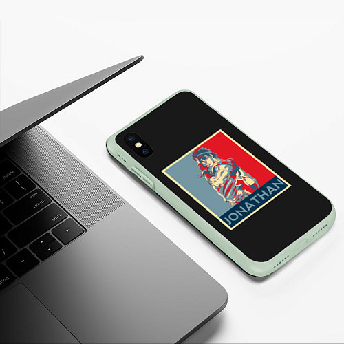 Чехол iPhone XS Max матовый Jonathan JoJo / 3D-Салатовый – фото 3
