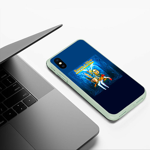 Чехол iPhone XS Max матовый Король и Шут Бунт на корабле / 3D-Салатовый – фото 3