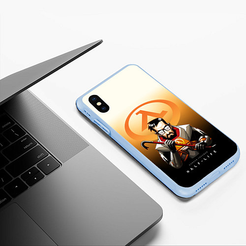 Чехол iPhone XS Max матовый FREEMAN HALF-LIFE Z / 3D-Голубой – фото 3