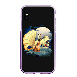 Чехол iPhone XS Max матовый Принцесса Мононоке х Покемоны, цвет: 3D-сиреневый