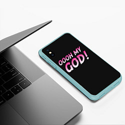 Чехол iPhone XS Max матовый Oooh My God!!, цвет: 3D-мятный — фото 2