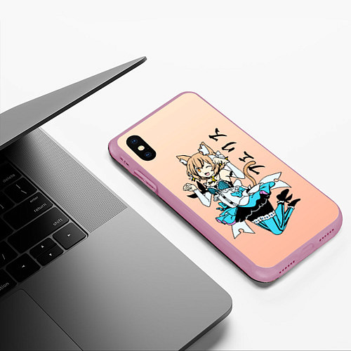 Чехол iPhone XS Max матовый Феликс Аргайл, Re: Zero / 3D-Розовый – фото 3