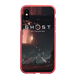Чехол iPhone XS Max матовый Samurai Ghost of Tsushima Z, цвет: 3D-красный