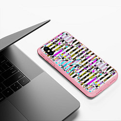 Чехол iPhone XS Max матовый Полосатый абстрактный узор, цвет: 3D-баблгам — фото 2
