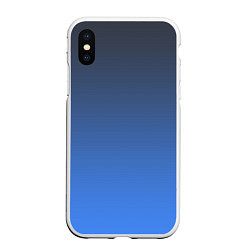 Чехол iPhone XS Max матовый DARK OCEAN GRADIENT, цвет: 3D-белый