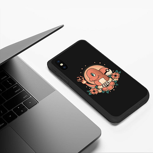Чехол iPhone XS Max матовый Чермандер тату / 3D-Черный – фото 3