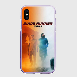 Чехол iPhone XS Max матовый Рик Декард и Кей BR2049, цвет: 3D-светло-сиреневый