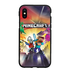 Чехол iPhone XS Max матовый MINECRAFT МАЙНКРАФТ Z, цвет: 3D-черный