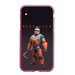 Чехол iPhone XS Max матовый FREEMAN ФРИМАН HALF LIFE Z, цвет: 3D-малиновый