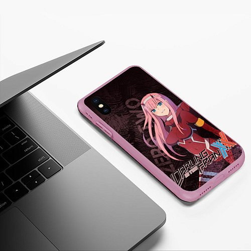 Чехол iPhone XS Max матовый Zero Two Любимый во Франксе / 3D-Розовый – фото 3