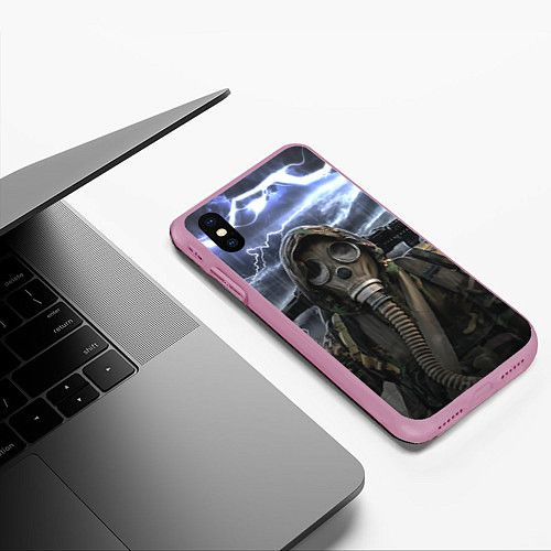 Чехол iPhone XS Max матовый S T A L K E R С Т А Л К Е Р / 3D-Розовый – фото 3