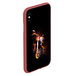 Чехол iPhone XS Max матовый Неудержимый огонь, цвет: 3D-красный — фото 2