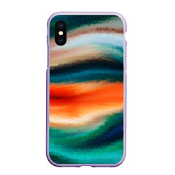 Чехол iPhone XS Max матовый Мозаичный абстрактный узор, цвет: 3D-светло-сиреневый