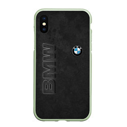 Чехол iPhone XS Max матовый BMW LOGO AND INSCRIPTION, цвет: 3D-салатовый