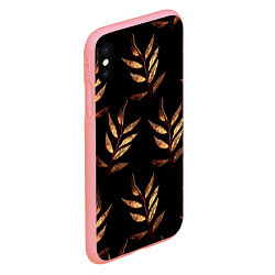 Чехол iPhone XS Max матовый Золотисто-красные листья, цвет: 3D-баблгам — фото 2