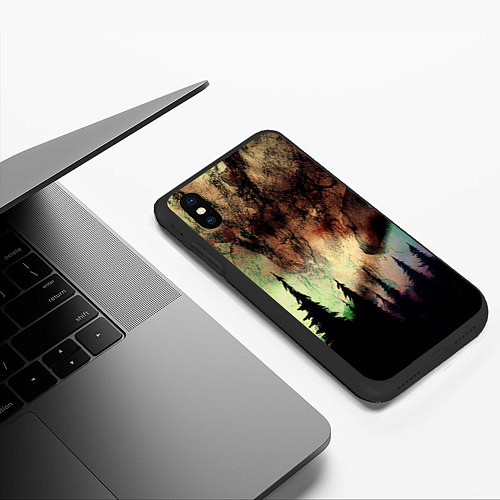 Чехол iPhone XS Max матовый СТРАШНЫЙ ЛЕС / 3D-Черный – фото 3