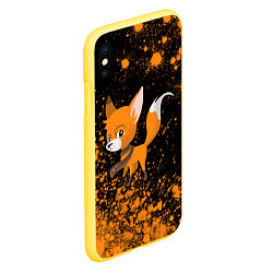 Чехол iPhone XS Max матовый Лиса - В Шарфике - Взрыв, цвет: 3D-желтый — фото 2