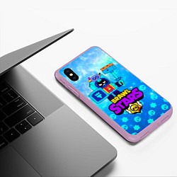Чехол iPhone XS Max матовый Эш Ash Brawl Stars, цвет: 3D-сиреневый — фото 2
