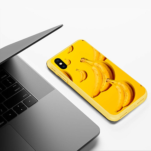 Чехол iPhone XS Max матовый Банановый рай / 3D-Желтый – фото 3
