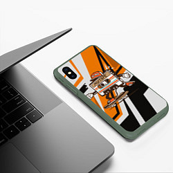 Чехол iPhone XS Max матовый Кассета на скейте, цвет: 3D-темно-зеленый — фото 2