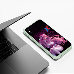 Чехол iPhone XS Max матовый Zero Two в наушниках, цвет: 3D-салатовый — фото 2