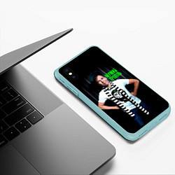 Чехол iPhone XS Max матовый Илья Лагутенко - Мумий Тролль, цвет: 3D-мятный — фото 2