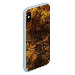 Чехол iPhone XS Max матовый Желто-черная текстура камня, цвет: 3D-голубой — фото 2