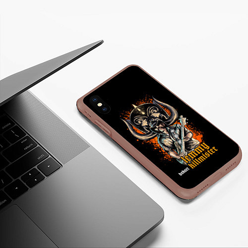 Чехол iPhone XS Max матовый Ленни Килмистер / 3D-Коричневый – фото 3