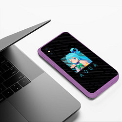 Чехол iPhone XS Max матовый Аква Aqua Коносуба KonoSuba, цвет: 3D-фиолетовый — фото 2