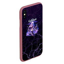 Чехол iPhone XS Max матовый Genshin Impact - Raiden Shogun, цвет: 3D-малиновый — фото 2
