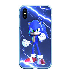 Чехол iPhone XS Max матовый SONIC СОНИК СИНИЙ ЁЖ Z, цвет: 3D-голубой