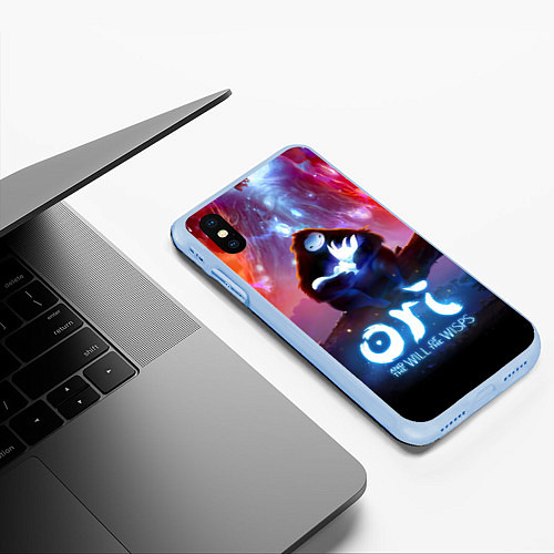 Чехол iPhone XS Max матовый Ori and the Will of the Wisps / 3D-Голубой – фото 3