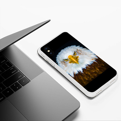 Чехол iPhone XS Max матовый Белоголовый орлан / 3D-Белый – фото 3