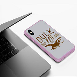 Чехол iPhone XS Max матовый Утиная охота, цвет: 3D-сиреневый — фото 2