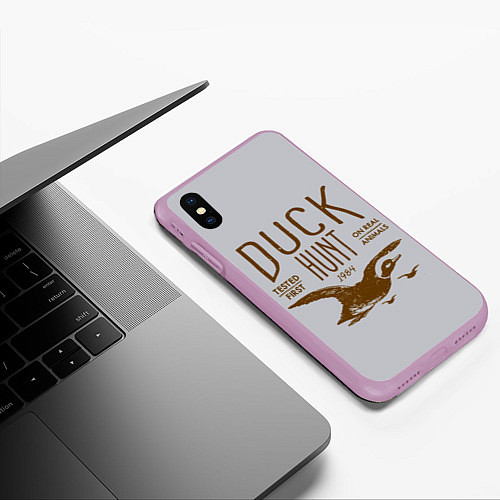 Чехол iPhone XS Max матовый Утиная охота / 3D-Сиреневый – фото 3