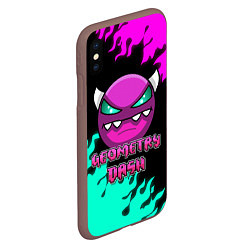 Чехол iPhone XS Max матовый Geometry Dash, цвет: 3D-коричневый — фото 2