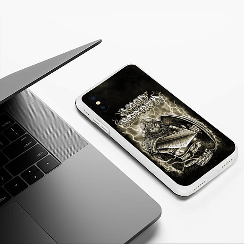 Чехол iPhone XS Max матовый Amon Amarth / 3D-Белый – фото 3