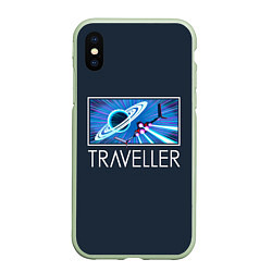 Чехол iPhone XS Max матовый Traveller, цвет: 3D-салатовый