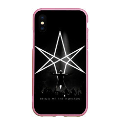 Чехол iPhone XS Max матовый Bring Me the Horizon концерт, цвет: 3D-розовый